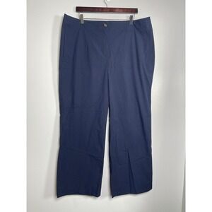 TALBOTS Wide Leg Dress Pants Plus Size 16W Navy Blue NEW Career Stretch Casual